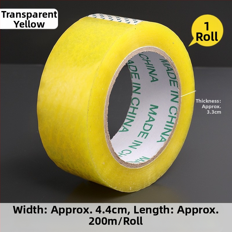 Bandă de sigilare Yixin - transparentă, cu vâscozitate înaltă, bandă de ambalare lată; Lungime 2000 cm, Lățime 4.38 cm, Grosime 3 cm