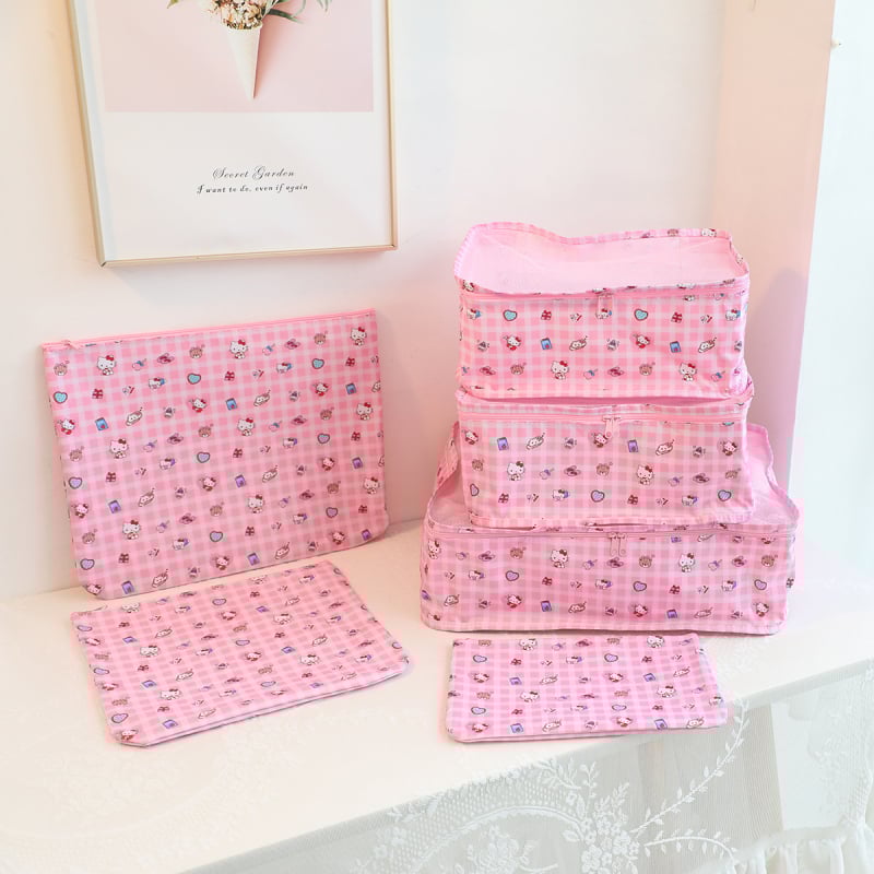 Putni set za organizaciju torbi, 6 komada, vodootporan, dizajn Kuromi medvjed, PP materijal