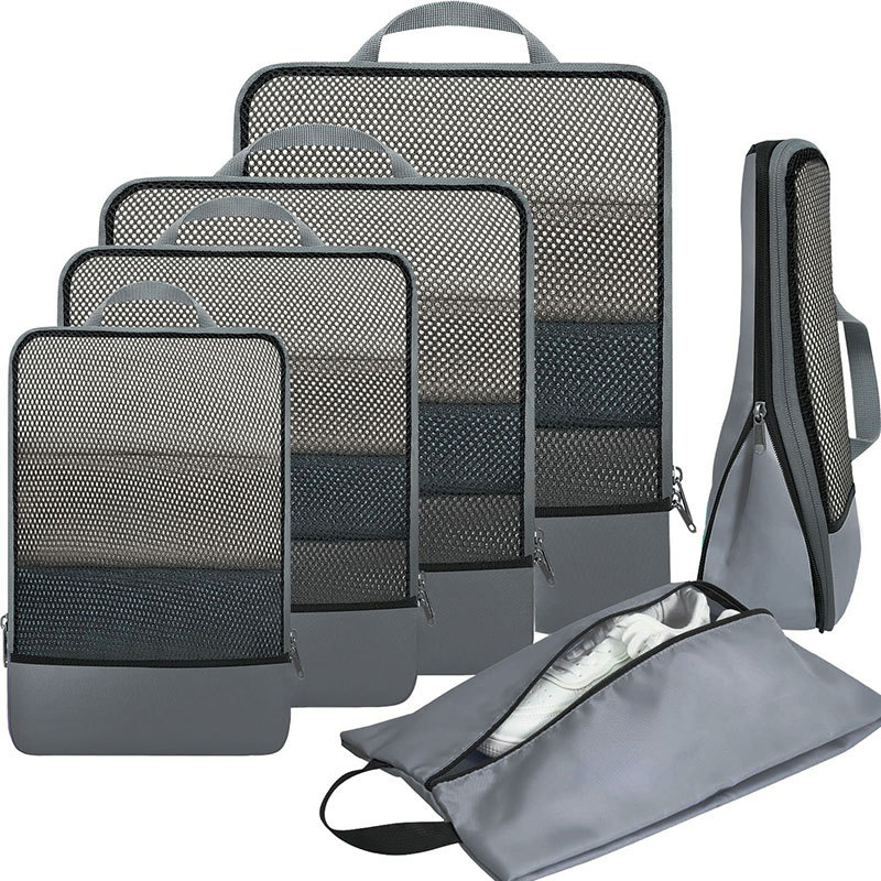 Utazási tároló táska, 6 részes készlet, több méret, Twill Oxford, többfunkciós szervező