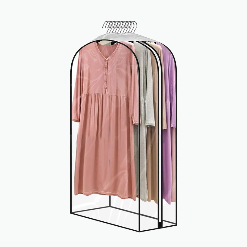 Ilga skaidri apsaugota drabužių dulkių maišelio pakabinama konstrukcija, PEVA, dulkių apsauga, drabužiai, ruduo 2020