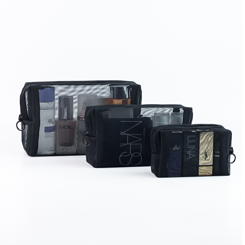 Козметична чанта - нейлонова външна част и нейлонова подплата, стил свеж и сладък, унисекс