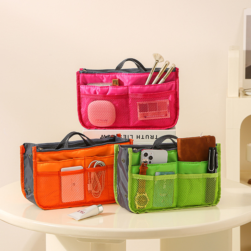 Kozmetikai táska, modell 111, kocka alakú, poliészter, dupla cipzárral, többfunkciós utazáshoz