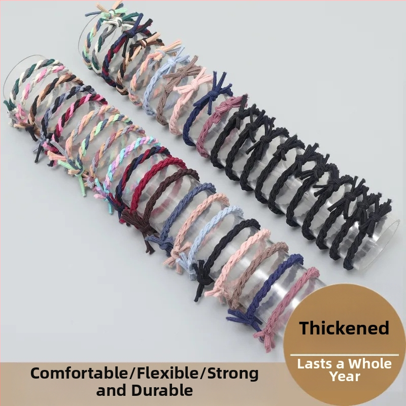 Аксесоар за коса - Връзка за коса с възли, смесени материали, ръчна изработка, естествен стил