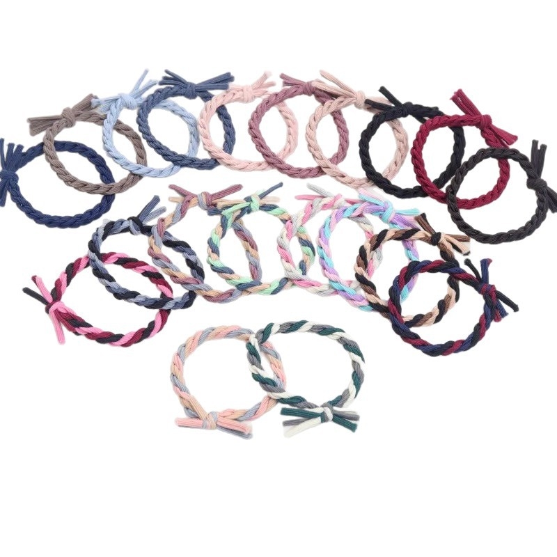 Plaukų aksesuaras - mazgas plaukų virvė, mišrios medžiagos, rankų darbo, natūralus stilius