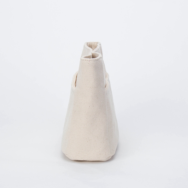 Tiszta pamutvászon kozmetikai táska belső zsebbel — vízszintes négyzetes forma, városi minimalizmus, női tároló clutch