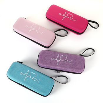 Stetoszkóp tároló táska EVA kemény héjjal, Dragon Dance textil, állítható rögzítő pántok és hálós zsebek, utazáshoz és asztali tároláshoz.