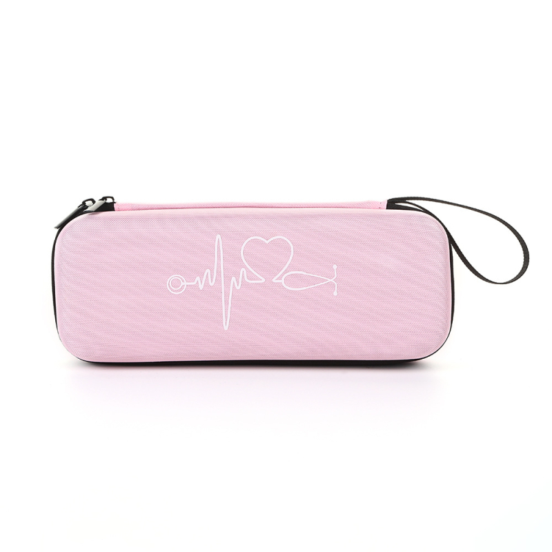 Stetoszkóp tároló táska EVA kemény héjjal, Dragon Dance textil, állítható rögzítő pántok és hálós zsebek, utazáshoz és asztali tároláshoz.