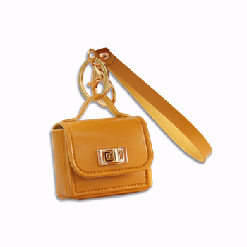 Κλειδοθήκη από PU δέρμα με μικρό πορτοφόλι για ακουστικά, κορεατικού στυλ, κατάλληλο για δώρο