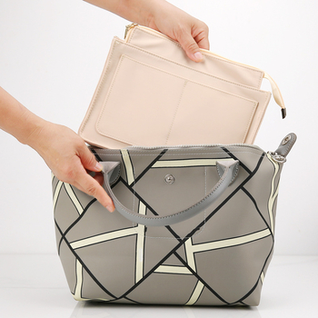 Τσαντα μακιγιάζ από νάιλον, κυβοειδής μορφή, πολυλειτουργική, για ταξίδια και αποθήκευση καλλυντικών, μοντέρνο μινιμαλιστικό στυλ