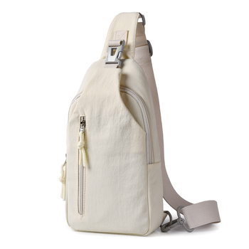 Feisha crossbody táska - városi egyszerű stílus, nylon anyag, függőleges négyzet alak, cipzáras nyitás, belső zsebek telefonra és ID-re