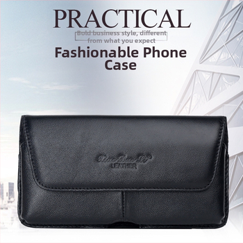 Geantă de talie din piele pentru telefon, ultra-subțire, stil coreean, piele naturală de vițel, deschidere cu capac, siluetă vertical-horizontală, Little Dolly