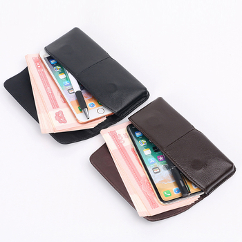 Geantă de talie din piele pentru telefon, ultra-subțire, stil coreean, piele naturală de vițel, deschidere cu capac, siluetă vertical-horizontală, Little Dolly