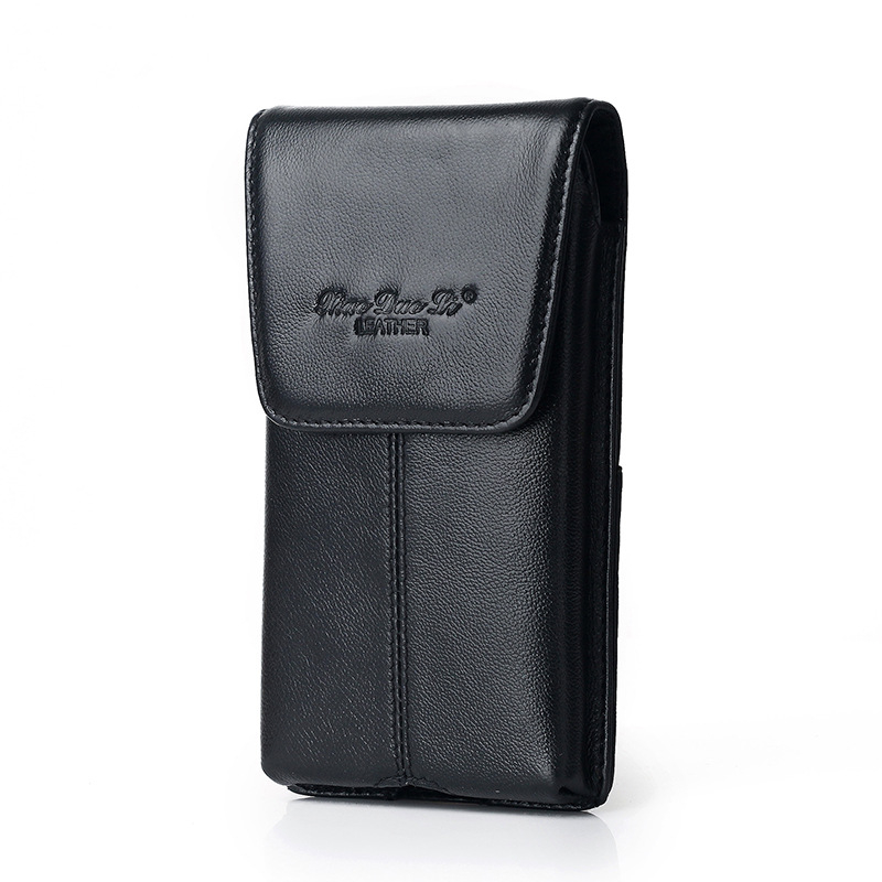 Geantă de talie din piele pentru telefon, ultra-subțire, stil coreean, piele naturală de vițel, deschidere cu capac, siluetă vertical-horizontală, Little Dolly