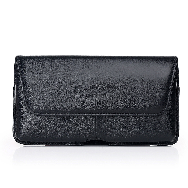 Geantă de talie din piele pentru telefon, ultra-subțire, stil coreean, piele naturală de vițel, deschidere cu capac, siluetă vertical-horizontală, Little Dolly