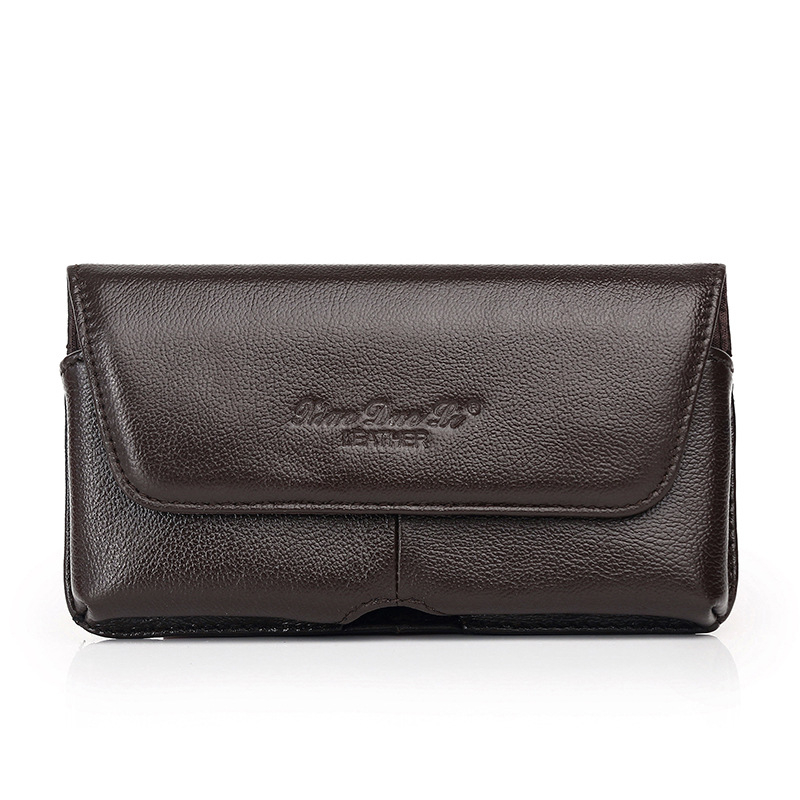 Geantă de talie din piele pentru telefon, ultra-subțire, stil coreean, piele naturală de vițel, deschidere cu capac, siluetă vertical-horizontală, Little Dolly