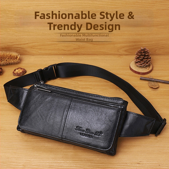 Muška torbica za struk od prave kože — gradska jednostavnost; funkcija olakšavanja opterećenja; marka Little Dolly