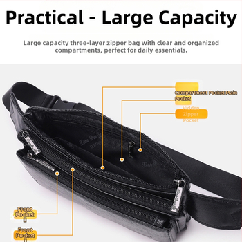 Muška torbica za struk od prave kože — gradska jednostavnost; funkcija olakšavanja opterećenja; marka Little Dolly