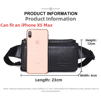 Muška torbica za struk od prave kože — gradska jednostavnost; funkcija olakšavanja opterećenja; marka Little Dolly