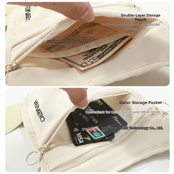 Weilao Τσαντάκι μέσης για ταξίδια με θήκη διαβατηρίου και προστασία από κλοπή, Ultra-light πολυεστέρας, επεκτειόμενη, unisex, κατάλληλο για ποδηλασία