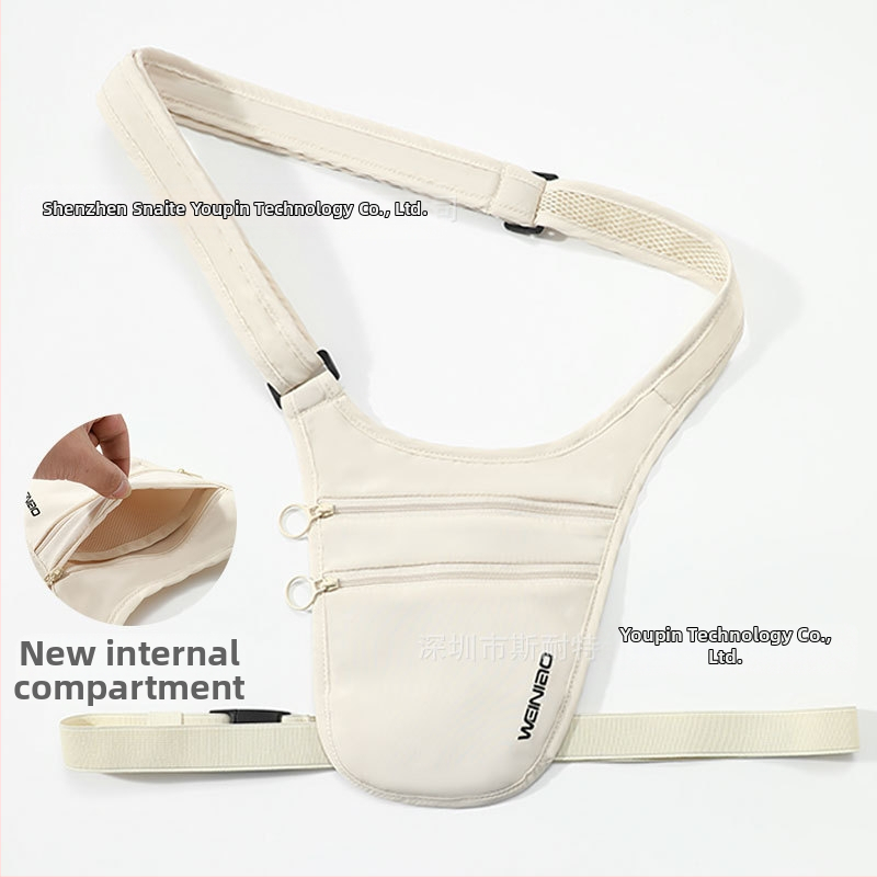 Weilao туристическа талийна чанта против кражба с джоб за паспорт, ултралека полиестерна, разширяема, унисекс, за колоездене