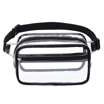 Geantă banchetă sport PVC transparentă, închidere cu fermoar, buzunar interior, duritate medie