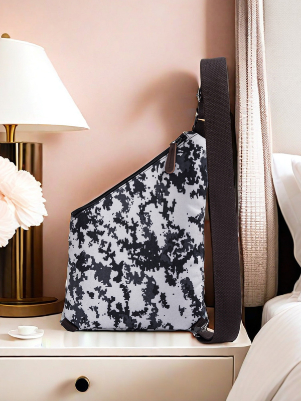 Férfi mellkas táska, vízlepergető anyag, ultrakönnyű, állítható vállpánt, virágos mintázat, poliészter