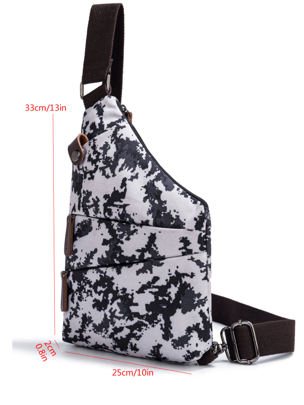 Férfi mellkas táska, vízlepergető anyag, ultrakönnyű, állítható vállpánt, virágos mintázat, poliészter