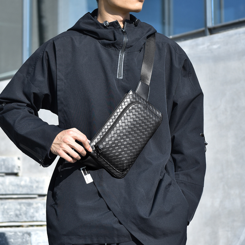 Мъжка чанта през кръст PU кожа, подплата PVC, марка Puti Kangaroo, пролет 2018