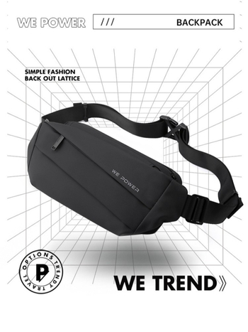 Férfi keresztpántos táska, Nylon, városi egyszerű stílus, kopásálló, poliészter bélés, nyár 2024