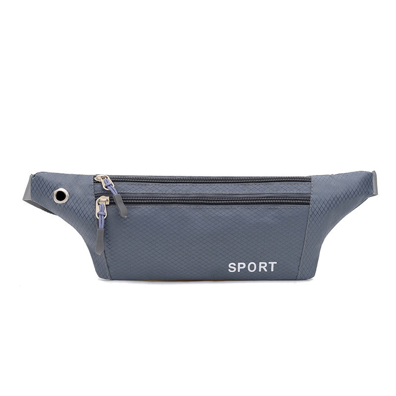 Futó deréktáska cipzárral, nylonból, belső cipzáras zseb, geometriai mintázat, poliészter bélés