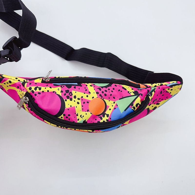 Menglu nejlon deréktáska, Nagy kapacitás, Dupla cipzár, Rejtett cipzáras zseb, Keresztpántos kialakítás