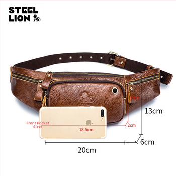 The Old Lion Férfi Mellkas Táska – Valódi bőr, Első réteg marhabőrből, 8 hüvelykes laptop-kompatibilis, Modell 91123, Kopásálló