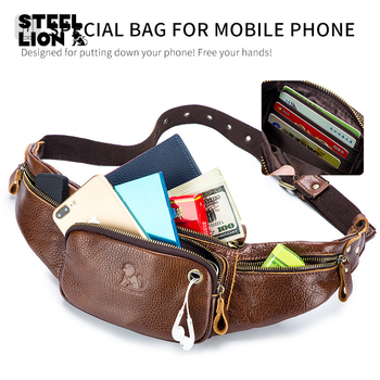 The Old Lion Férfi Mellkas Táska – Valódi bőr, Első réteg marhabőrből, 8 hüvelykes laptop-kompatibilis, Modell 91123, Kopásálló