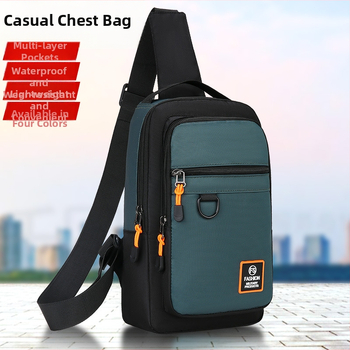 Мъжка чанта за гърди, уличен стил, Oxford плат, дишаща, водоустойчива, ултралека, против кражба, TOTAI
