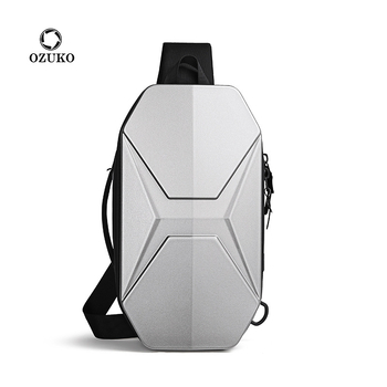 OZUKO Мъжка Chest Bag, PC твърд корпус, водоустойчива, многофункционална през рамо за ежедневна употреба
