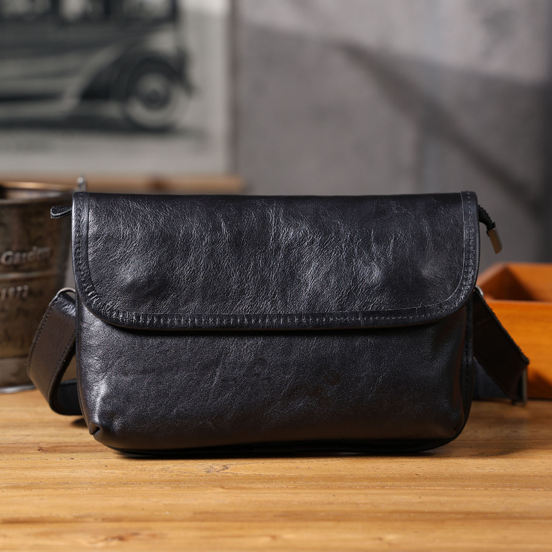Férfi crossbody táska valódi bőrből, felső réteg marhabőrből, kopásálló, városi egyszerű stílus