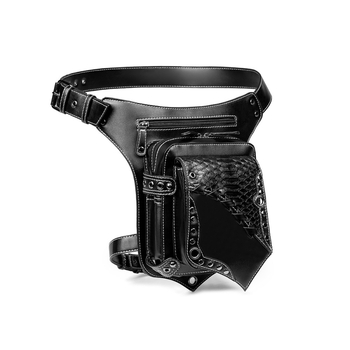 Gear Duke GEARDUKE Мъжка PU кожена поясна чанта – водоустойчива, едноцветна, за ежедневна употреба