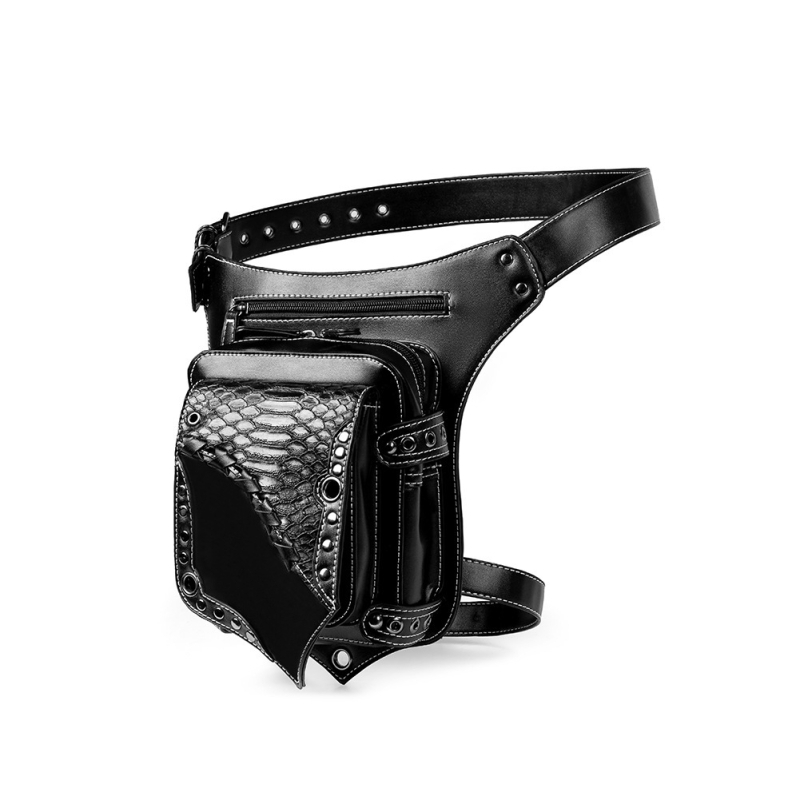 Gear Duke GEARDUKE Мъжка PU кожена поясна чанта – водоустойчива, едноцветна, за ежедневна употреба