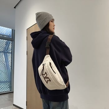 Vállon átívelő táska — városi minimalist stílus, nylon külső, poliészter bélés, cipzár, telefonszseb