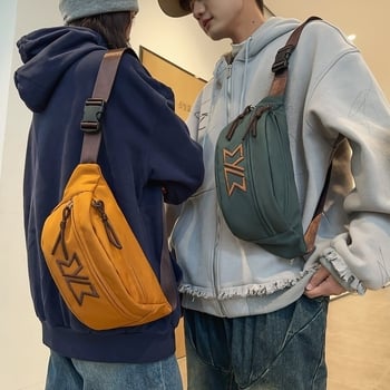 Vállon átívelő táska — városi minimalist stílus, nylon külső, poliészter bélés, cipzár, telefonszseb