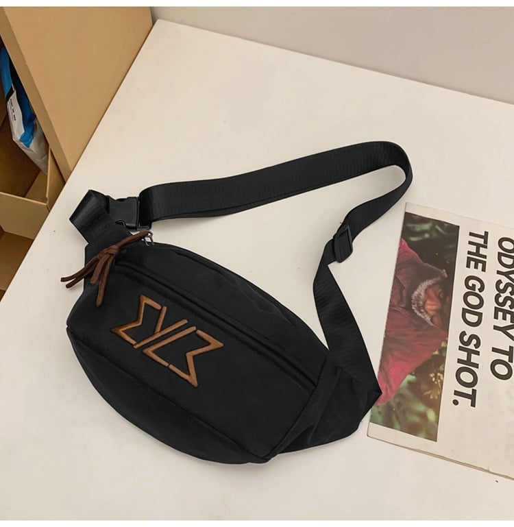 Vállon átívelő táska — városi minimalist stílus, nylon külső, poliészter bélés, cipzár, telefonszseb