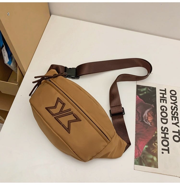 Vállon átívelő táska — városi minimalist stílus, nylon külső, poliészter bélés, cipzár, telefonszseb