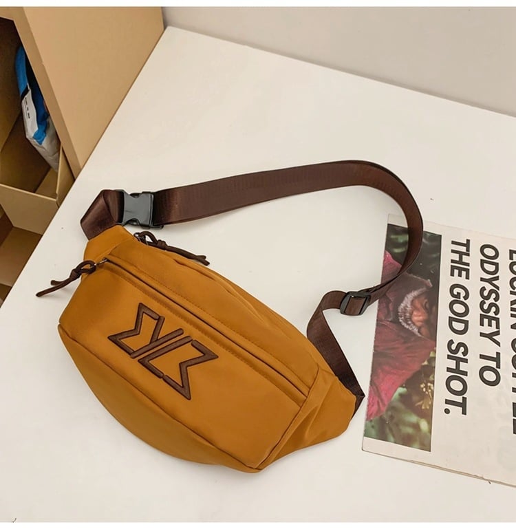 Vállon átívelő táska — városi minimalist stílus, nylon külső, poliészter bélés, cipzár, telefonszseb