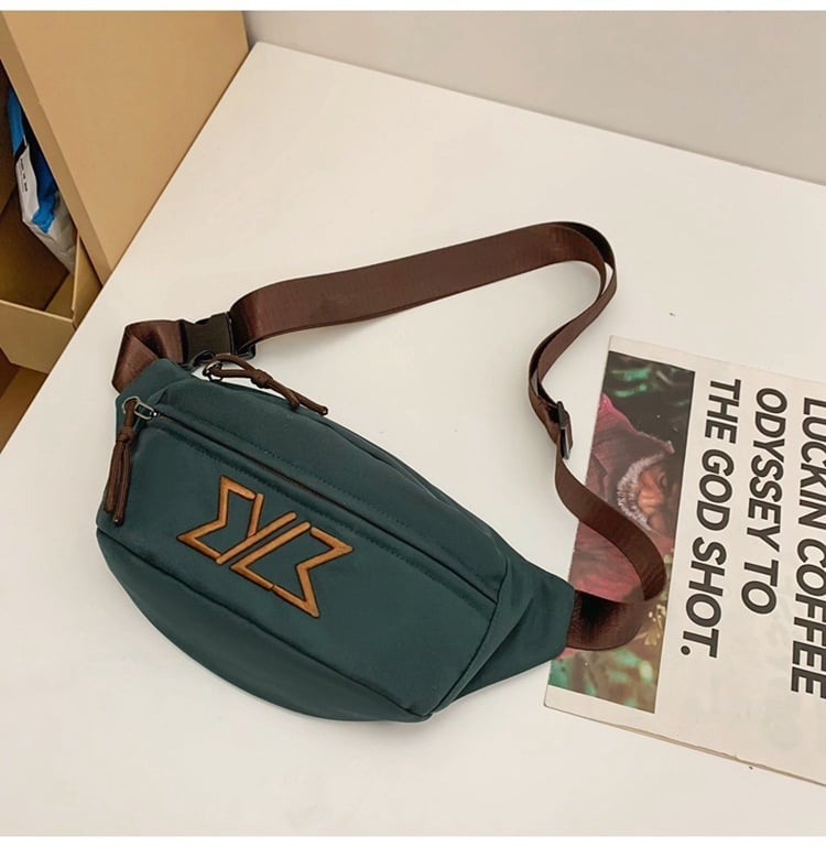 Vállon átívelő táska — városi minimalist stílus, nylon külső, poliészter bélés, cipzár, telefonszseb