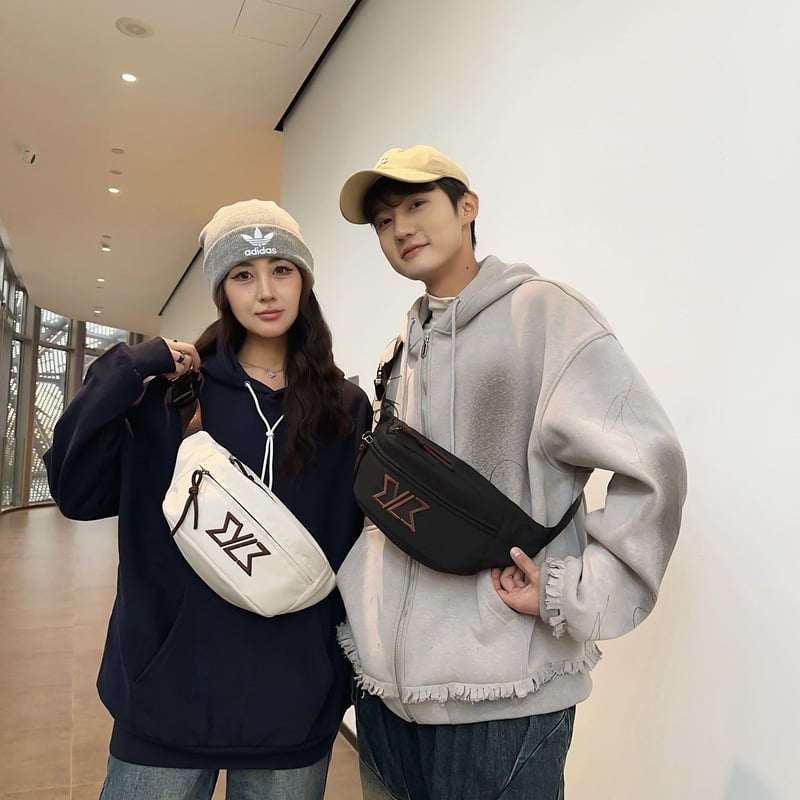 Vállon átívelő táska — városi minimalist stílus, nylon külső, poliészter bélés, cipzár, telefonszseb