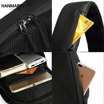 Мъжка чанта за гърдите, Oxford плат, водоустойчива, стил за бизнес пътуване, подплата от полиестер