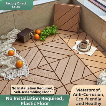 Пластмасов сглобяем настил (PP), дървесен релеф, антибактериален, за коридор, модерен стил