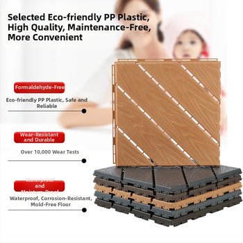 Пластмасов сглобяем настил (PP), дървесен релеф, антибактериален, за коридор, модерен стил
