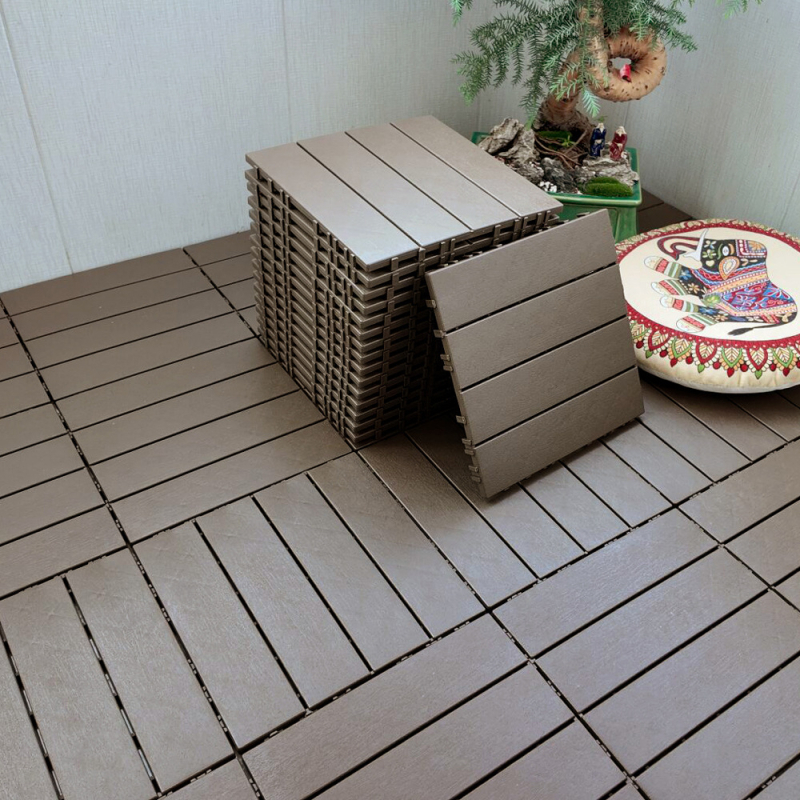 Пластмасов сглобяем настил (PP), дървесен релеф, антибактериален, за коридор, модерен стил