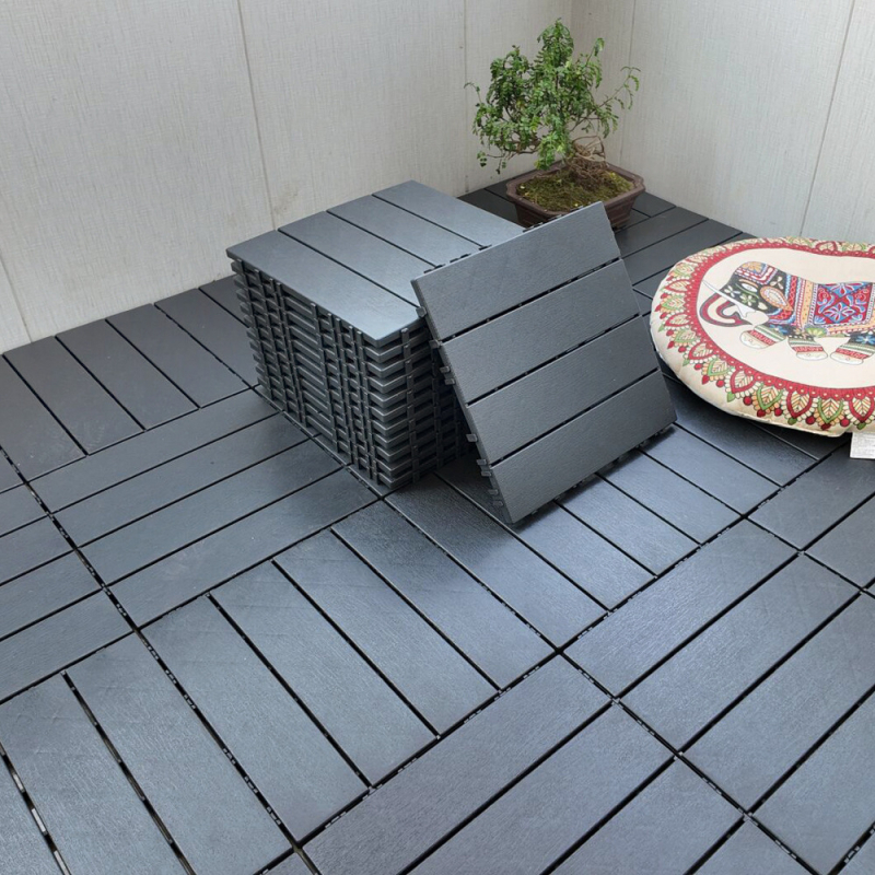 Пластмасов сглобяем настил (PP), дървесен релеф, антибактериален, за коридор, модерен стил